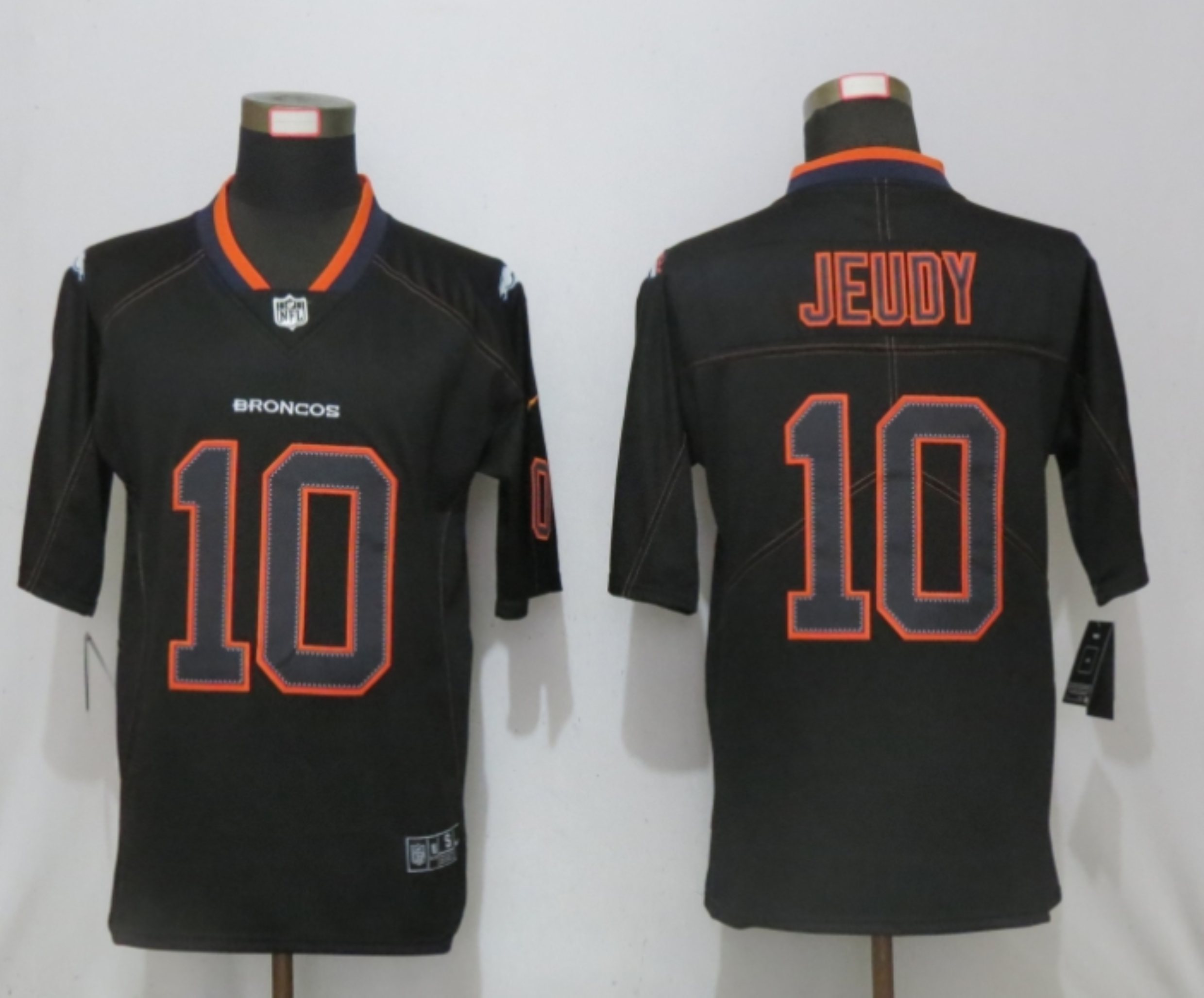 Men NEW Nike Denver Broncos #10 Jeudy Lights Out Black Elite Jerseys->denver broncos->NFL Jersey